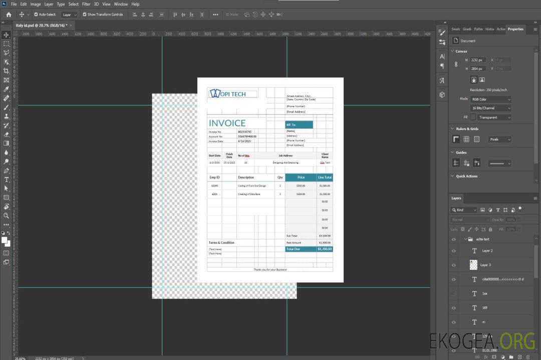 Modèle de facture de travail template Modèle de facture de travail template
